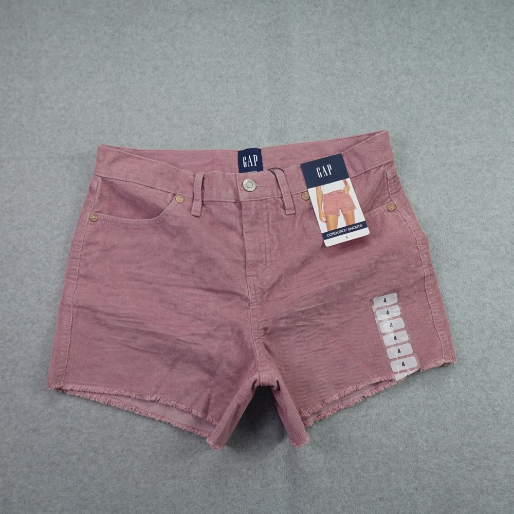 GAP Shorts Womens 4 Pink Nostalgia Rose Corduroy Raw Hem Stretch